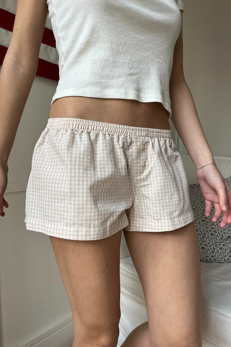 Keira Pajama Shorts | Pastel Pink Plaid / XS/S