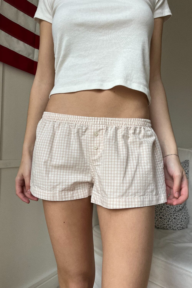 Keira Pajama Shorts | Pastel Pink Plaid / XS/S