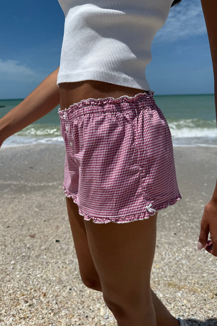 Keira Pajama Shorts | Red And White Checkered / XS/S