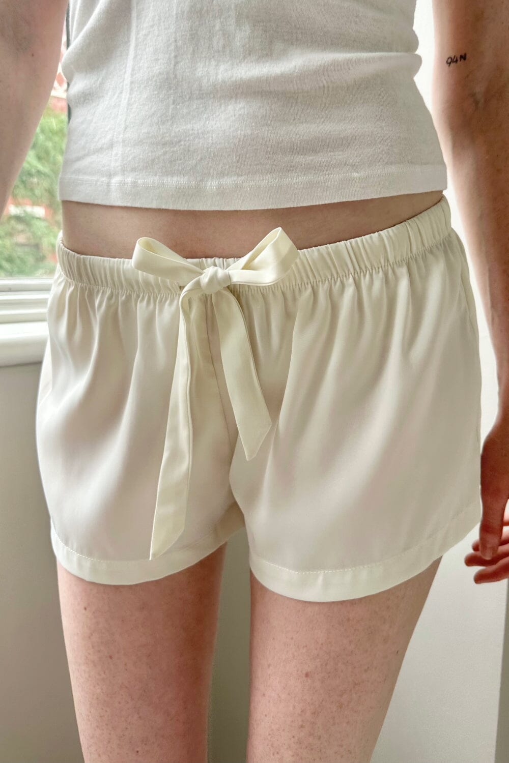 Brandy Stretchy Satin Dress With Shorts Brandy Stretchy Satin Dress With Shorts