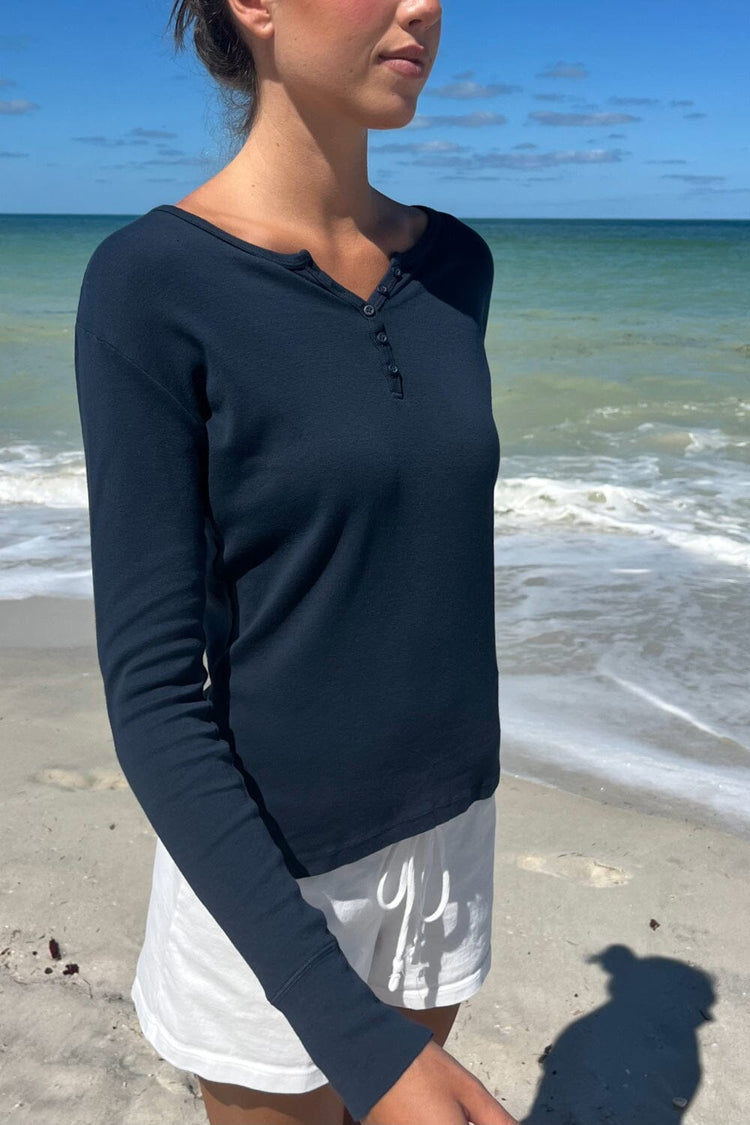 Callan Long Sleeve Top | Navy / S