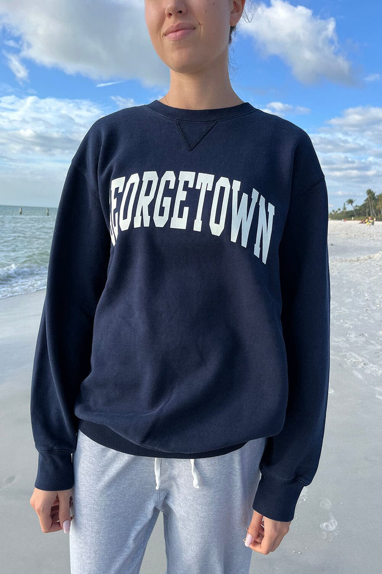 Erica Georgetown Sweatshirt | Navy Blue / Oversized Fit