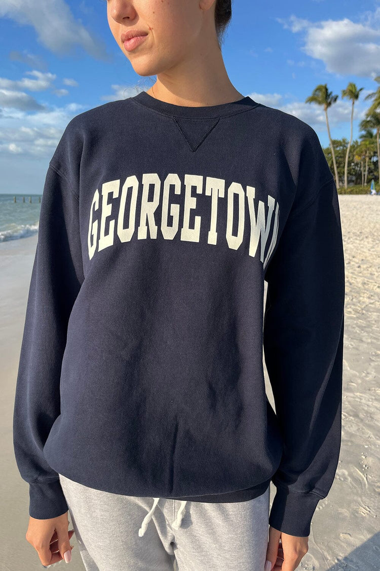 Erica Georgetown Sweatshirt | Navy Blue / Oversized Fit