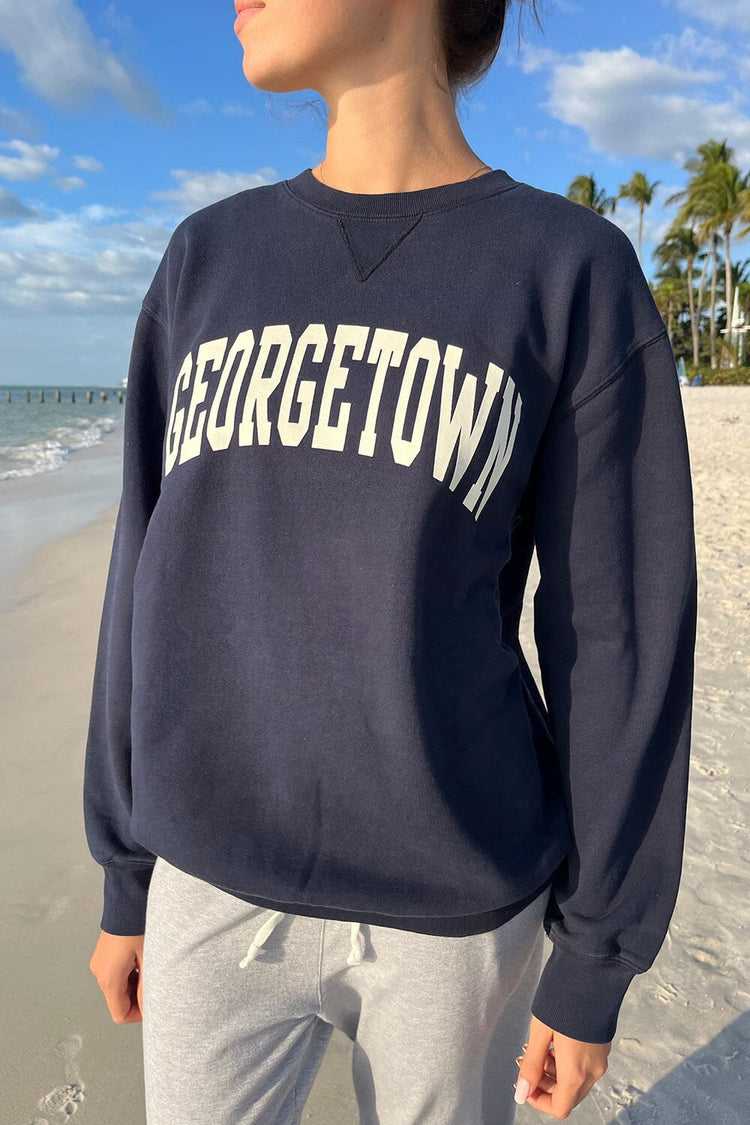 Erica Georgetown Sweatshirt | Navy Blue / Oversized Fit