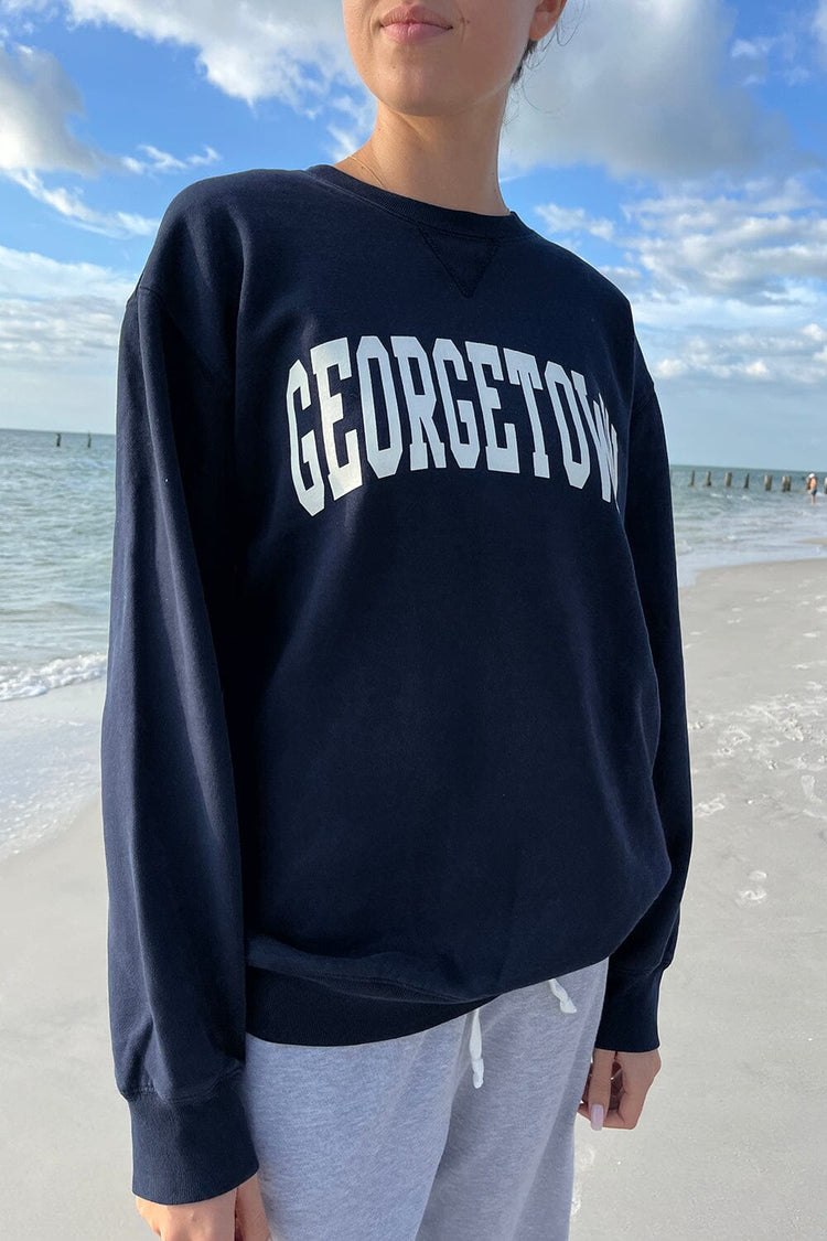 Erica Georgetown Sweatshirt | Navy Blue / Oversized Fit