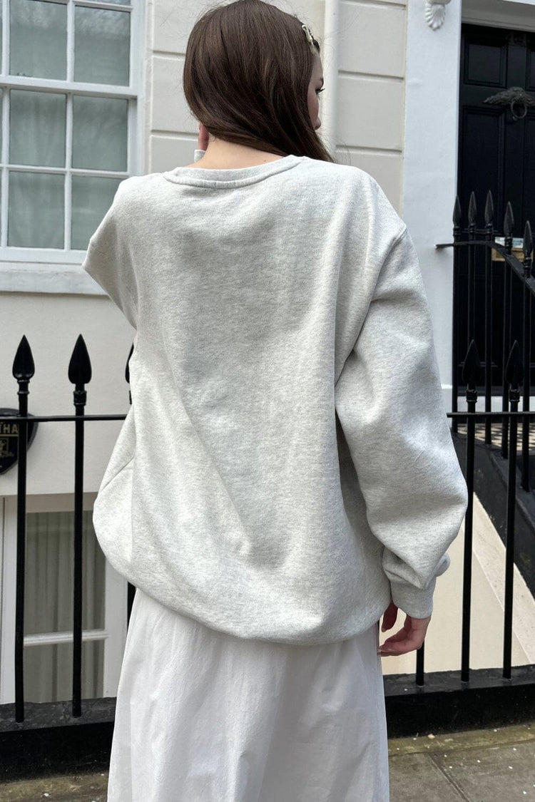 Erica New York Sweatshirt | Heather White / Oversized Fit