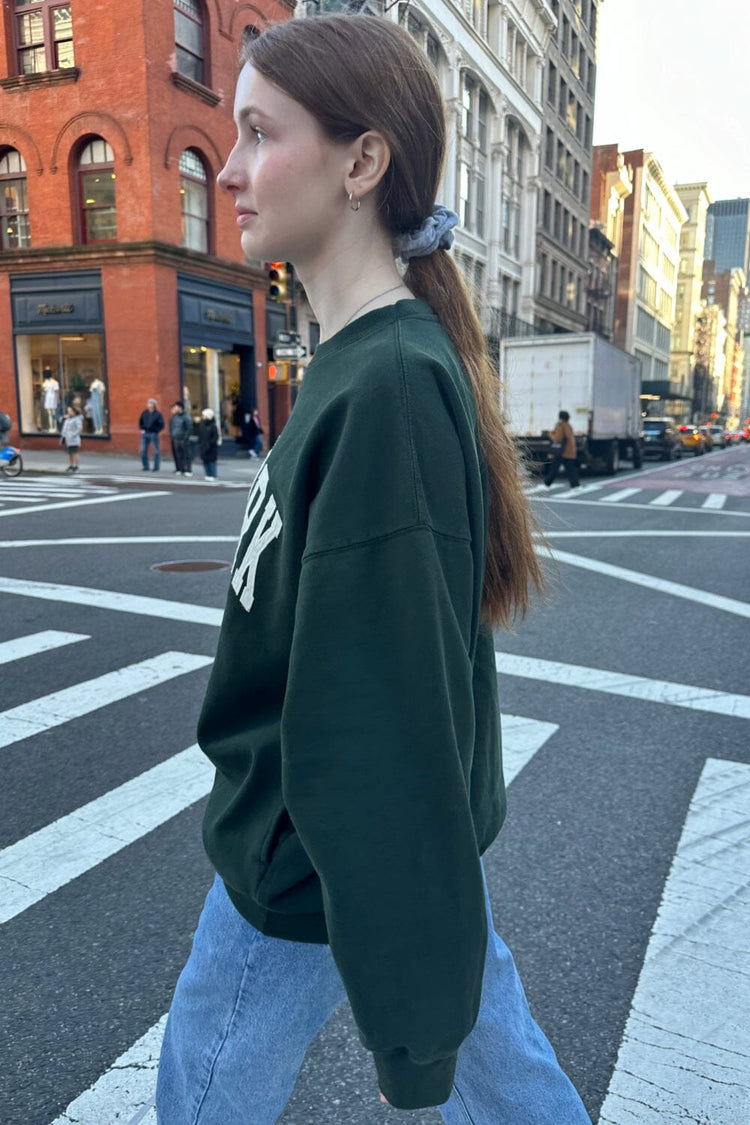Erica New York Sweatshirt | Dark Green / Oversized Fit