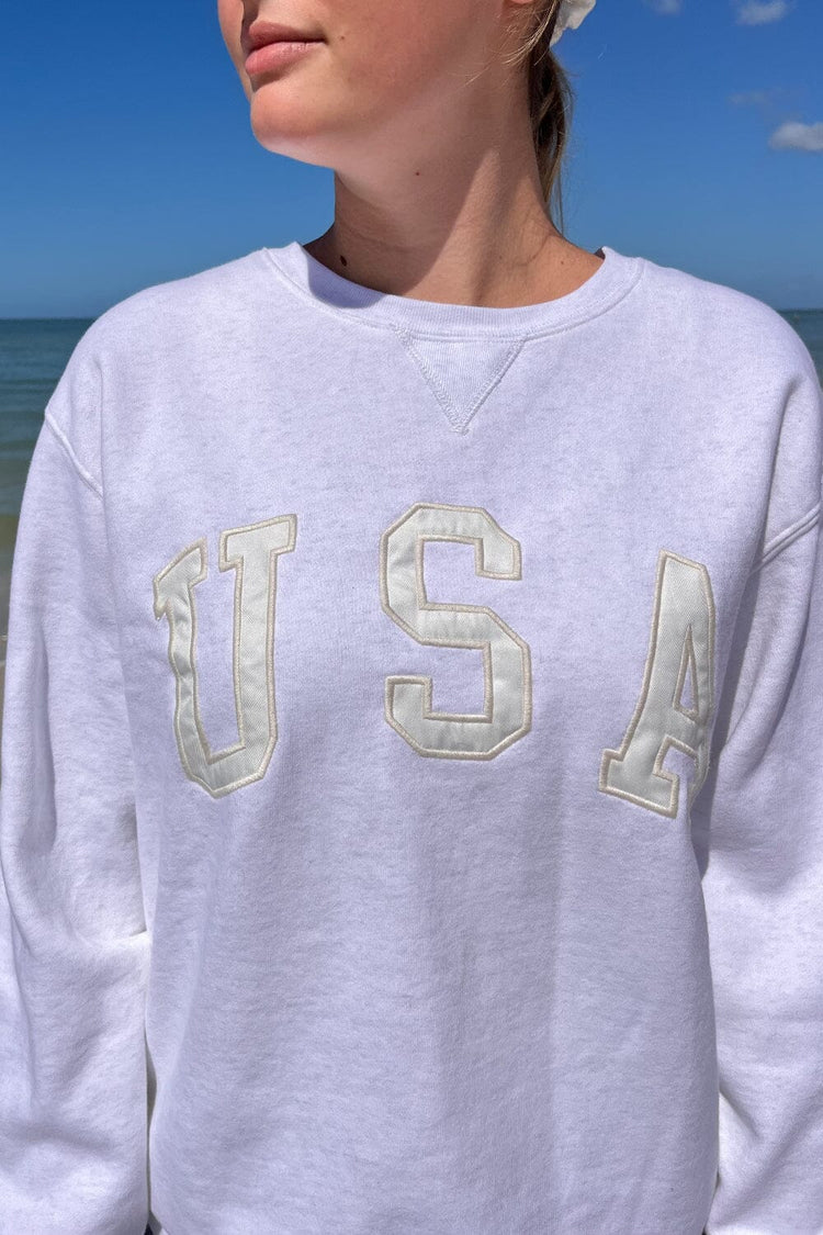 Erica USA Sweatshirt | Heather White / Oversized Fit