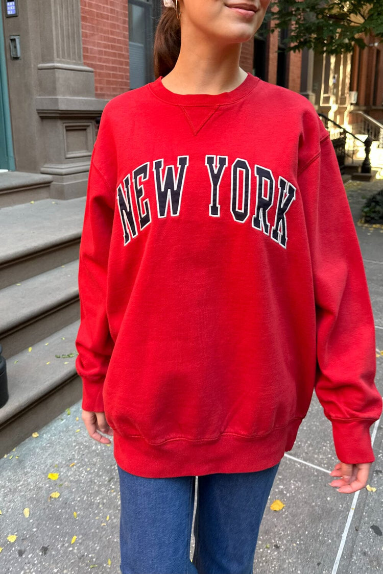 Erica New York Sweatshirt | Red / Oversized Fit