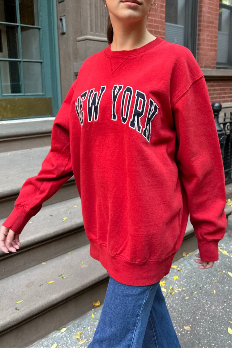 Erica New York Sweatshirt | Red / Oversized Fit