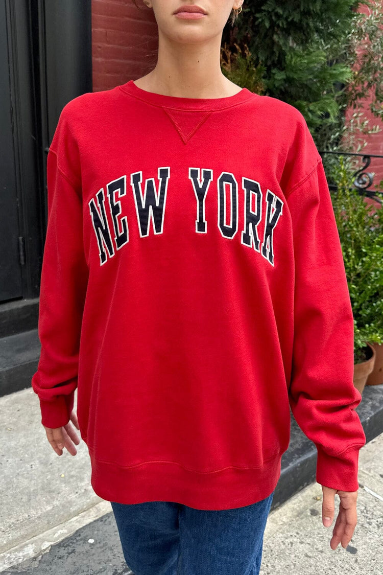 Erica New York Sweatshirt | Red / Oversized Fit