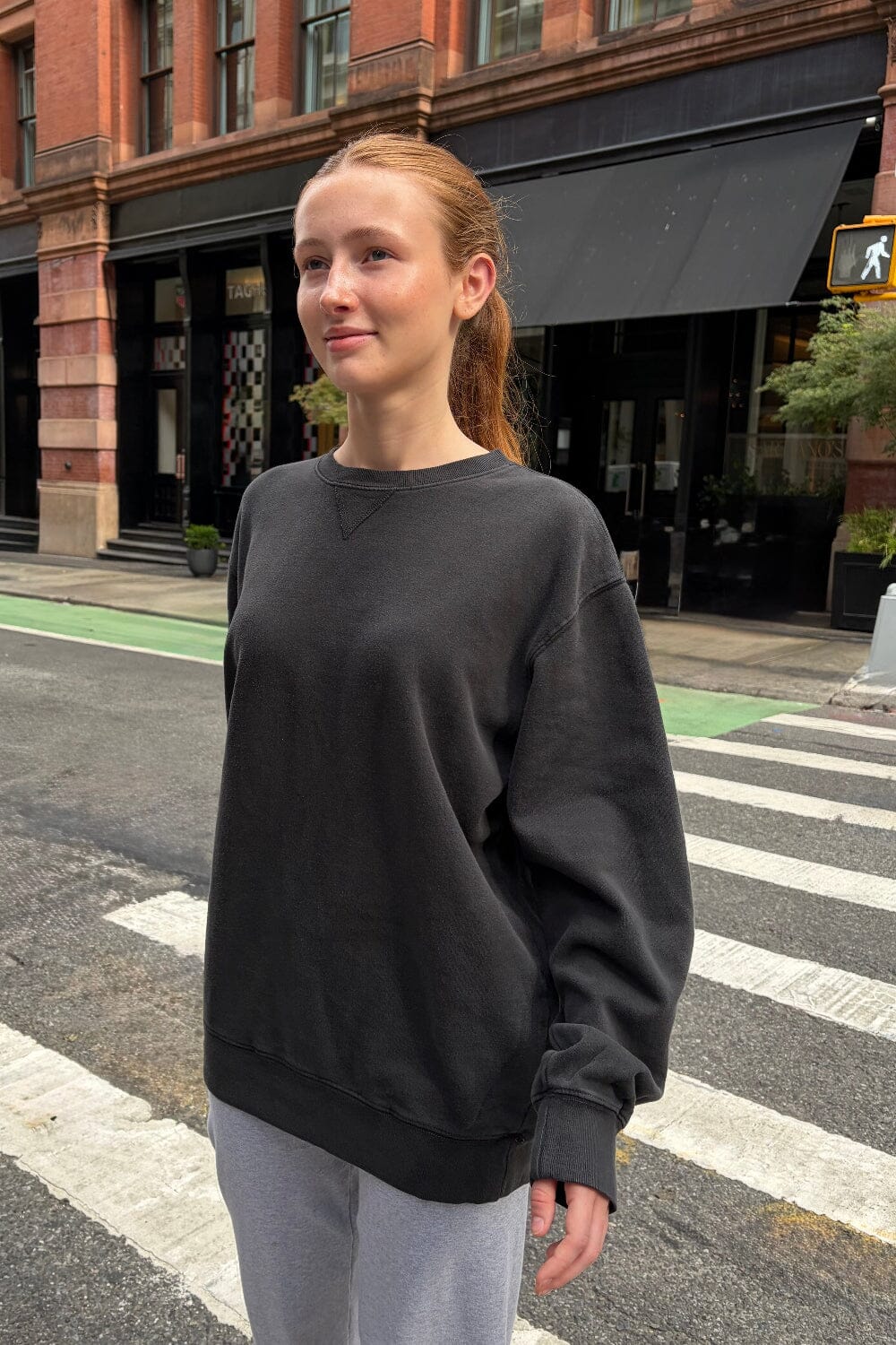 Erica Oversized Sweatshirt | Faded Black / XS/S