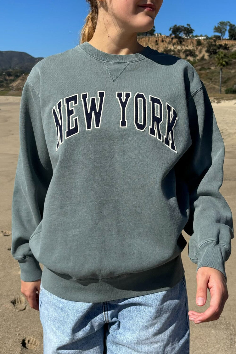 Erica New York Sweatshirt | Dark Sage Green / Oversized Fit