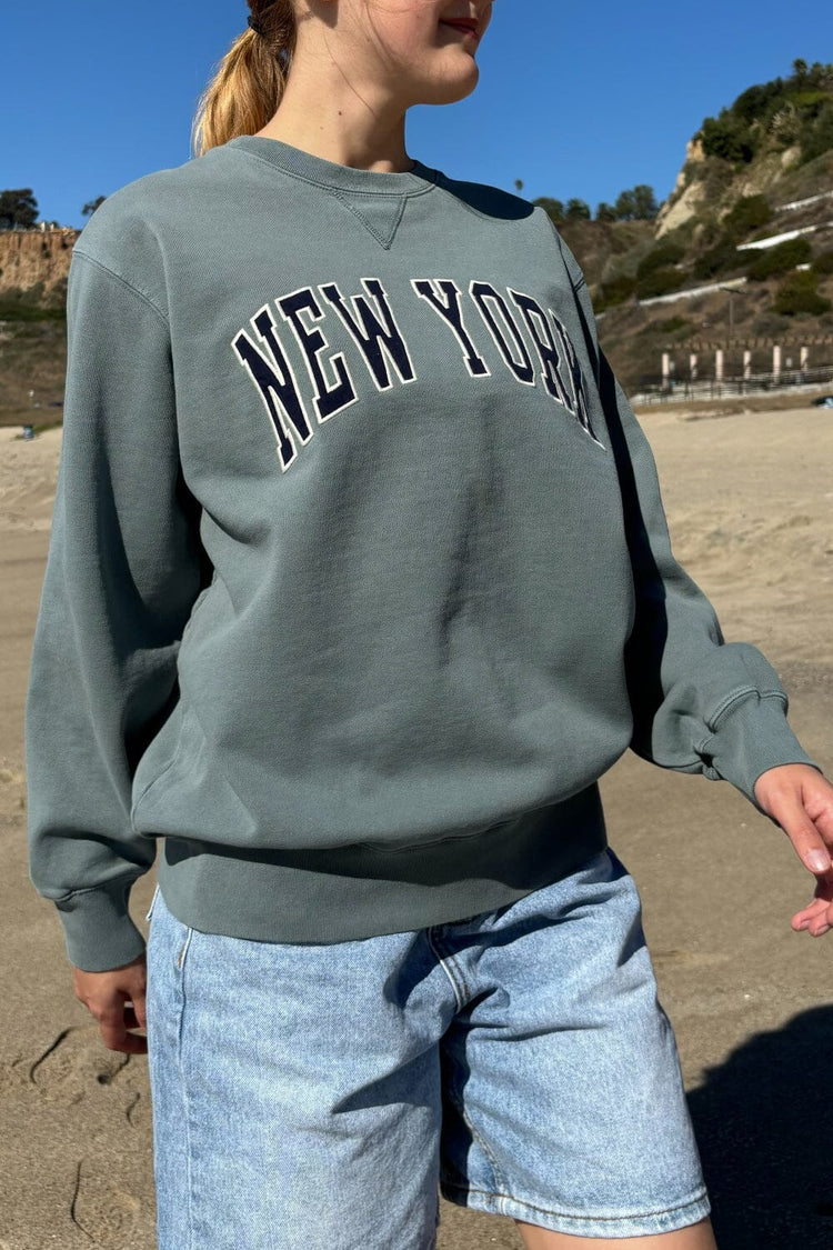 Erica New York Sweatshirt | Dark Sage Green / Oversized Fit