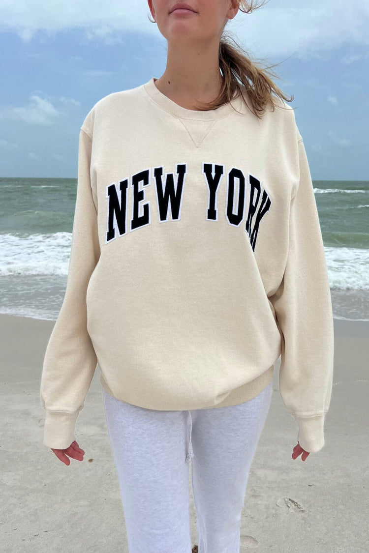 Erica New York Sweatshirt | Cream / Oversized Fit