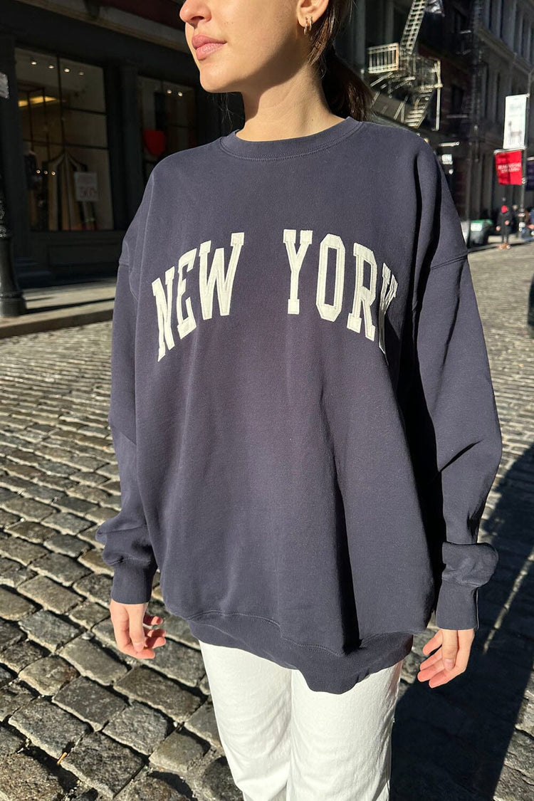 Erica New York Sweatshirt | Faded Navy Blue / Oversized Fit