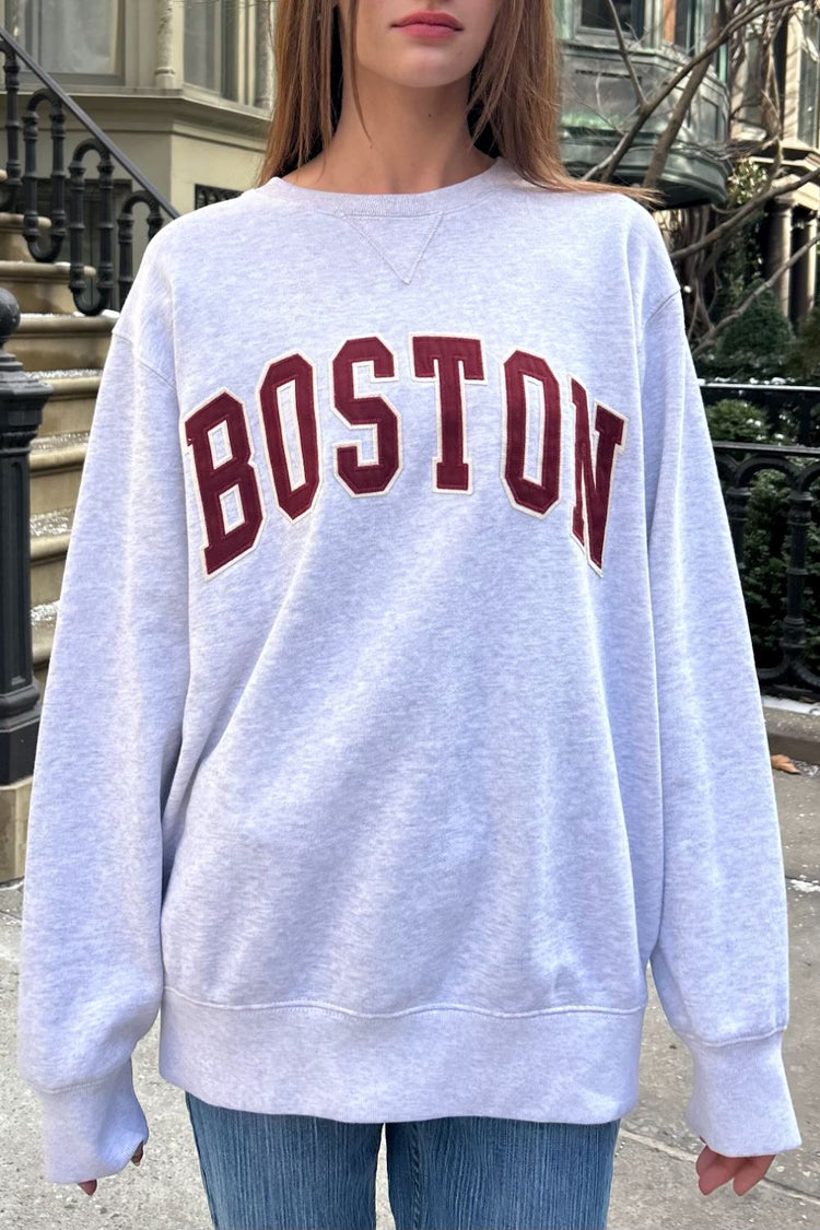 Erica Boston Sweatshirt | Silver Grey / Oversized Fit