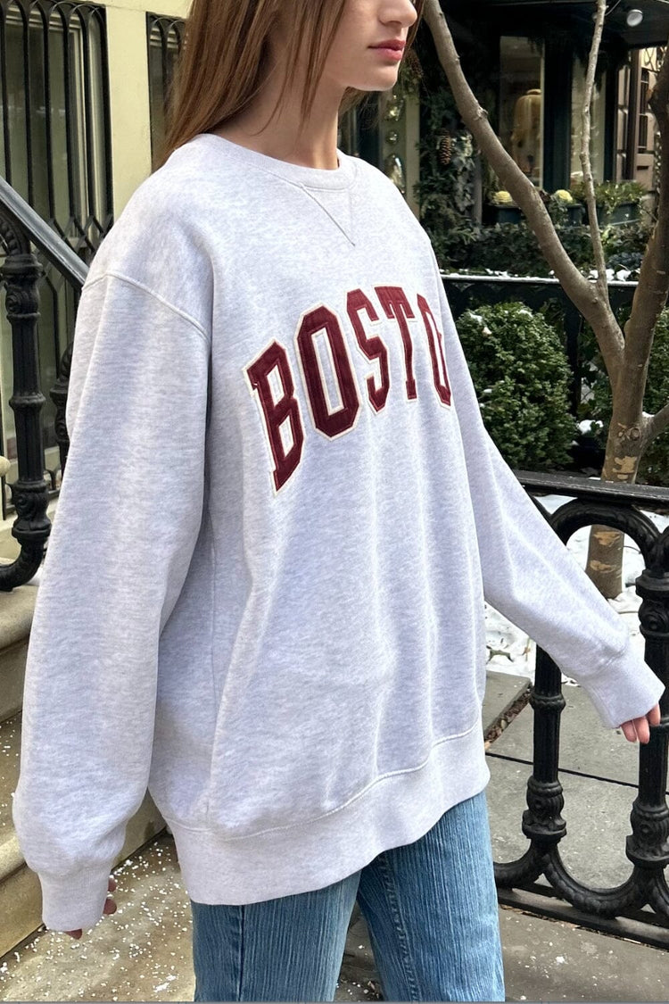 Erica Boston Sweatshirt | Silver Grey / Oversized Fit