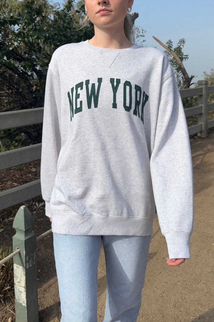 Erica New York Sweatshirt | Silver Grey / Oversized Fit