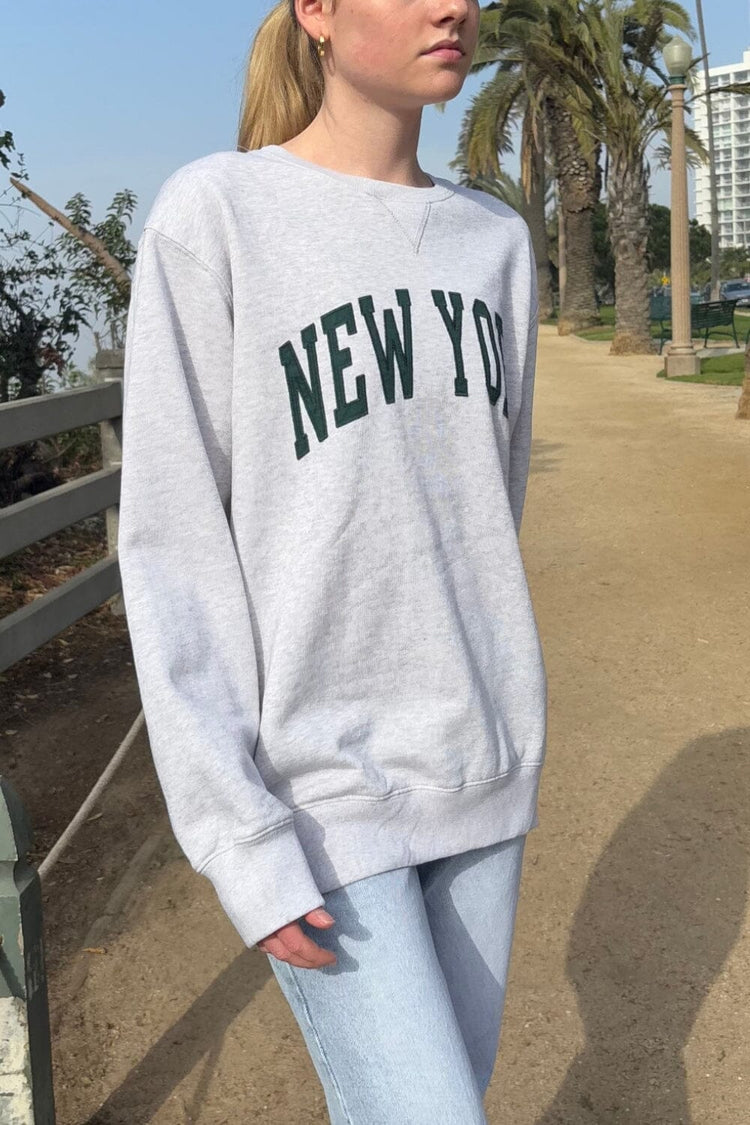 Erica New York Sweatshirt | Silver Grey / Oversized Fit