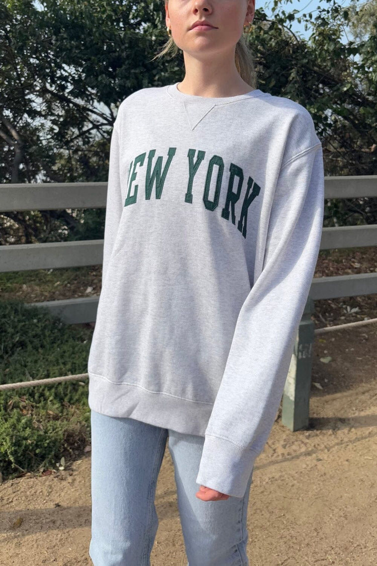 Erica New York Sweatshirt | Silver Grey / Oversized Fit