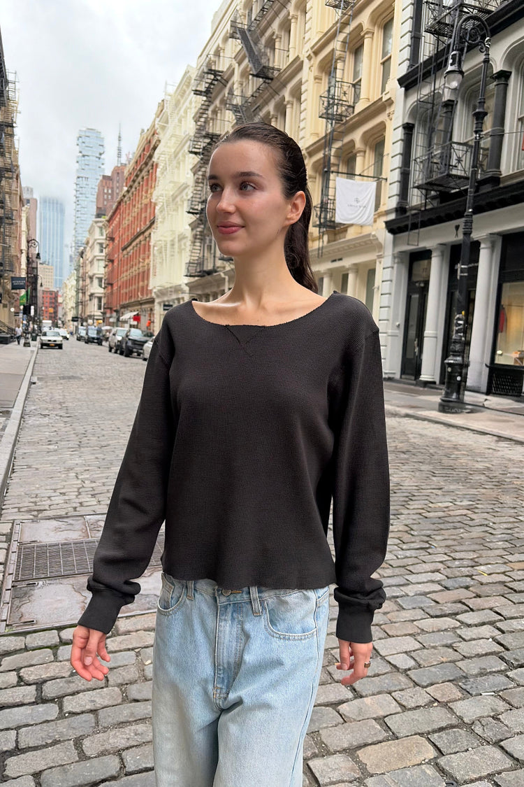 Estelle Thermal Top | Faded Black / S