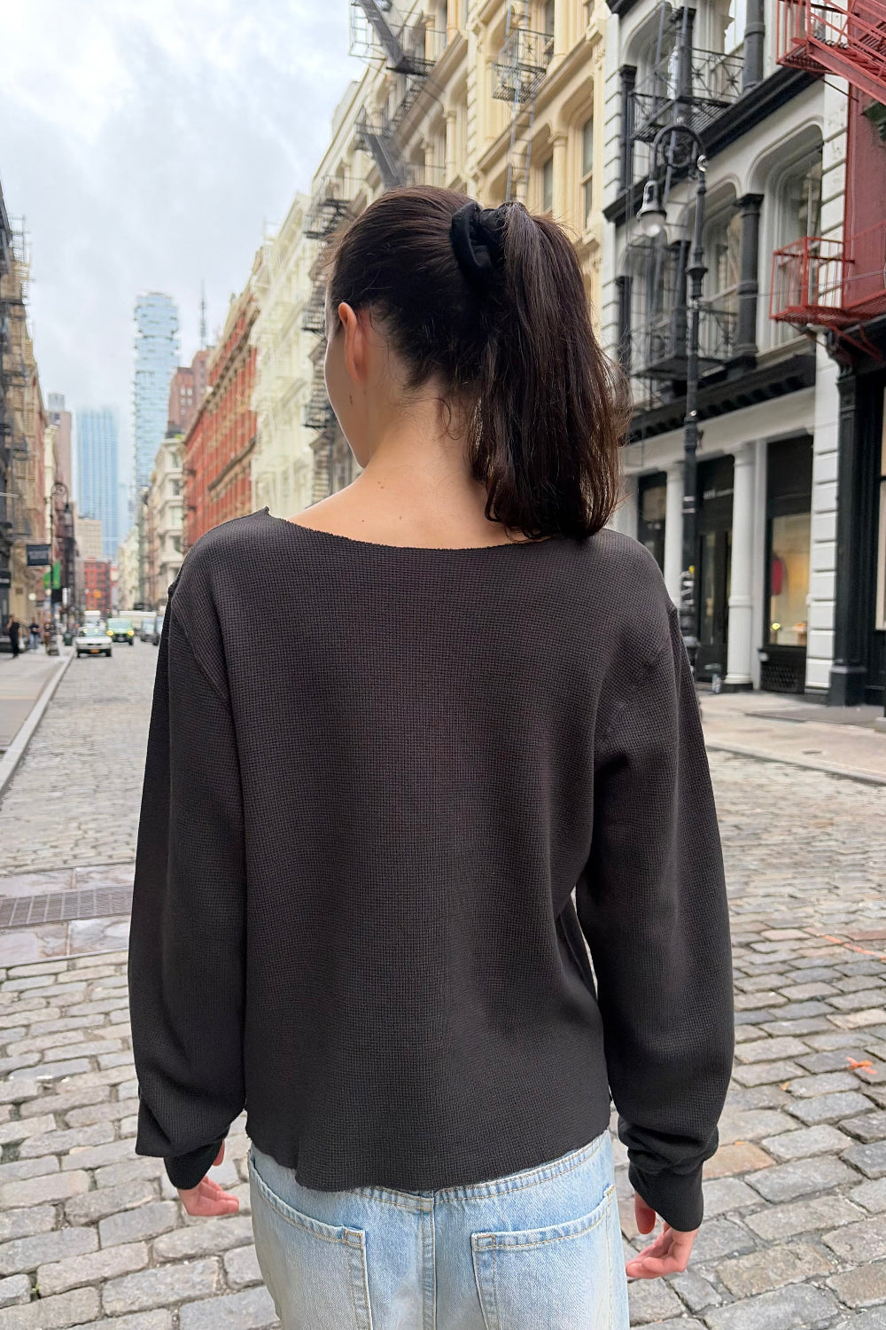 Estelle Thermal Top | Faded Black / S
