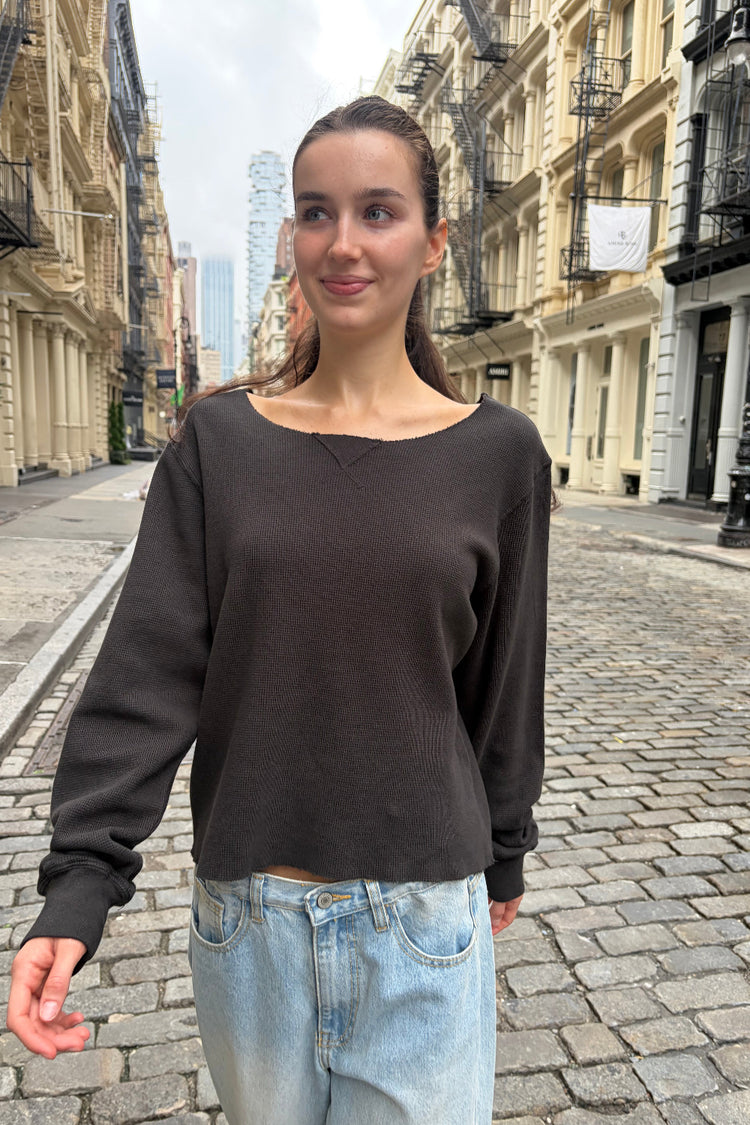 Estelle Thermal Top | Faded Black / S
