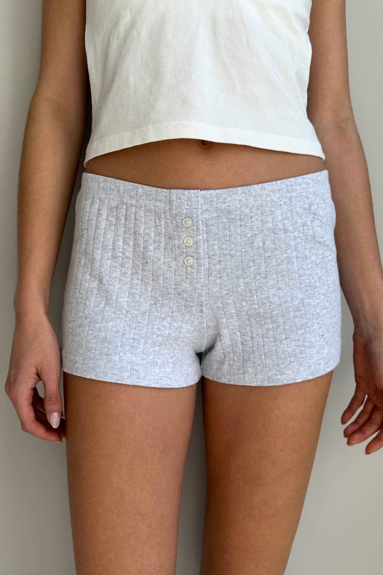 Keira Eyelet Sweatshorts | Heather Grey / XS/S