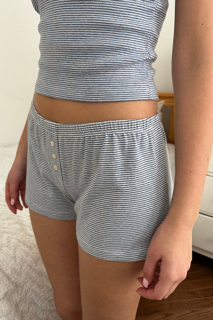 Keira Striped Sweatshorts | Blue And White Striped / XS/S