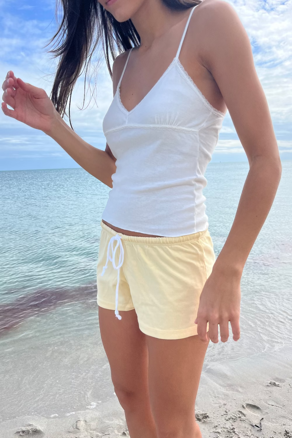 Emery Cotton Sweatshorts | Pastel Yellow / XS/S