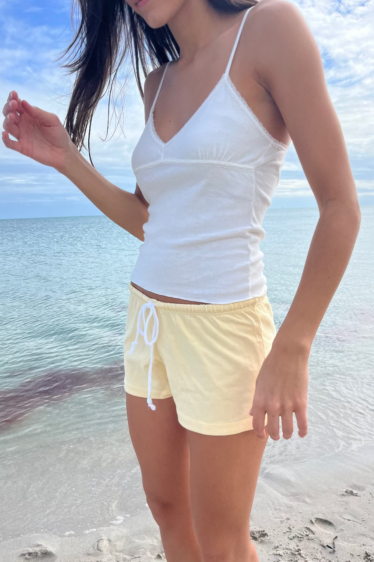 Emery Cotton Sweatshorts | Pastel Yellow / XS/S