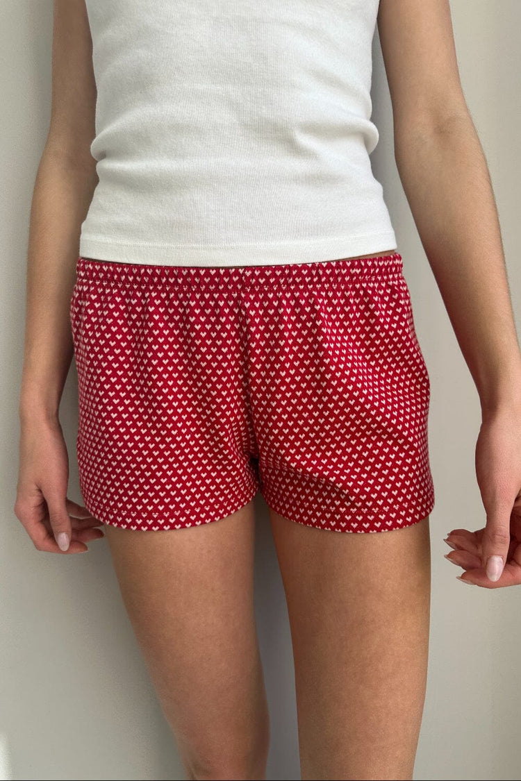 Emery Hearts Shorts | Red with White Hearts / XS/S