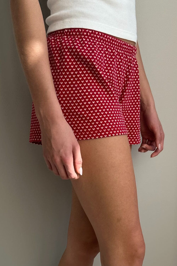 Emery Hearts Shorts | Red with White Hearts / XS/S