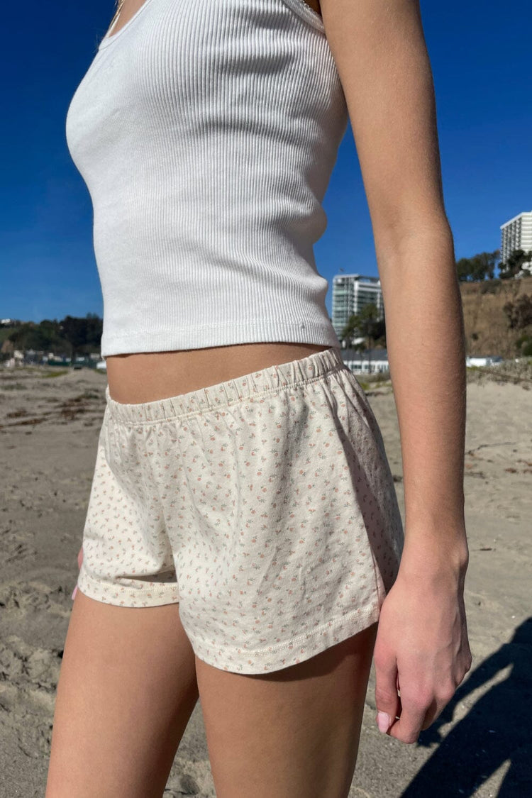 Emery Floral Sweatshorts | Ivory With Rose Pink Floral / XS/S