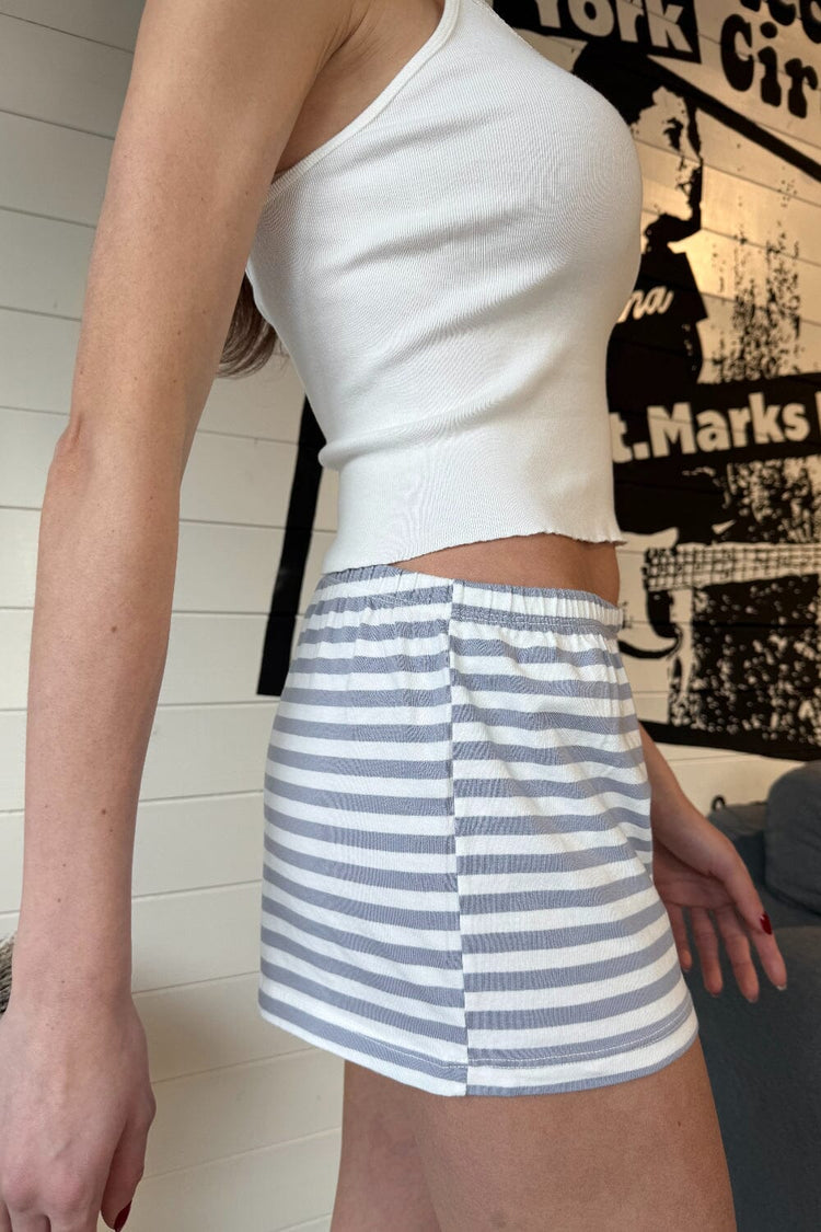 Emery Striped Sweatshorts | Light Blue With White Stripes / XS/S