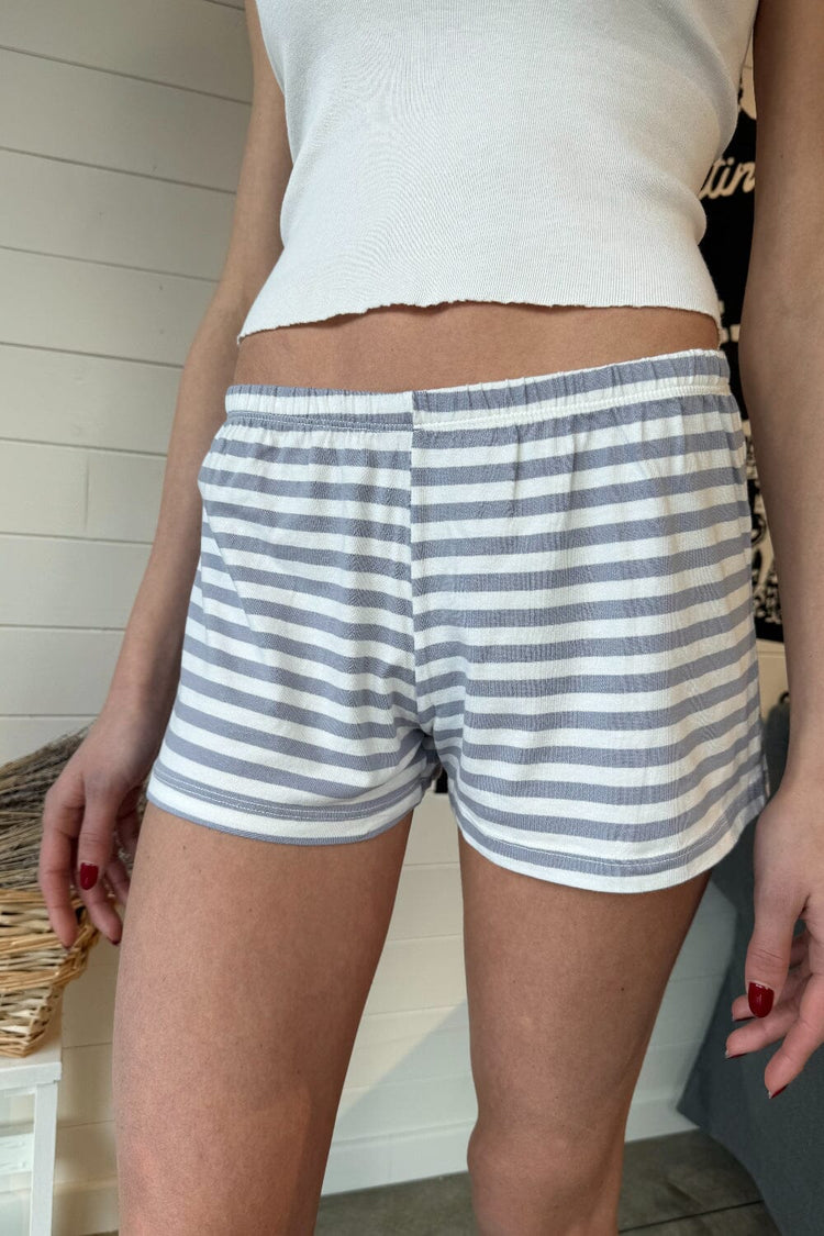 Emery Striped Sweatshorts | Light Blue With White Stripes / XS/S