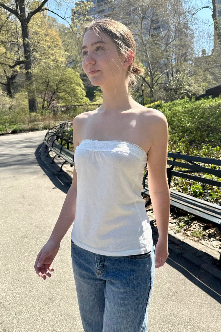 Lucky Tube Top | White Heather / XS/S