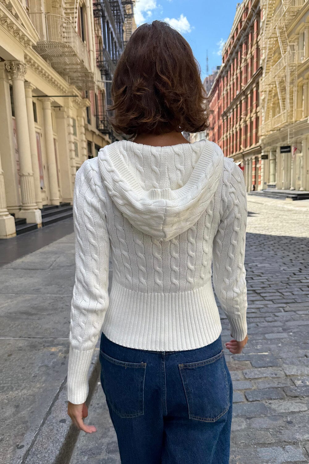 Aura Cable Knit Cardigan – Brandy Melville - Main Image