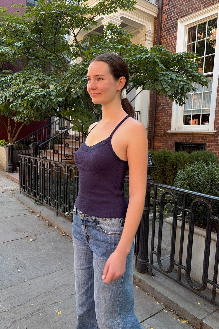 Aria Lace Tank | Navy Blue / XS/S