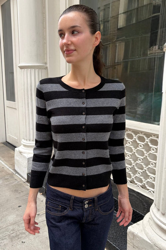 Heather Grey and Black Stripes / XS/S