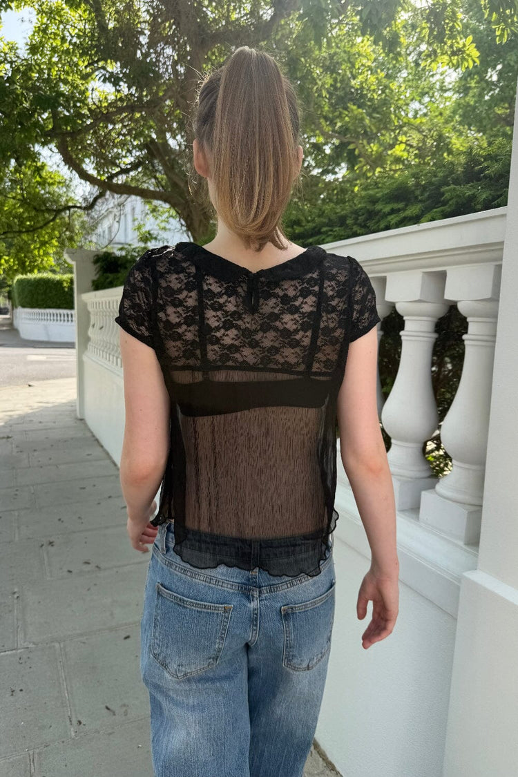 Jenna Lace Top | Black / XS/S