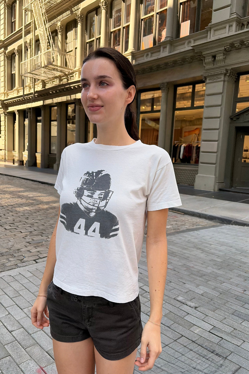 Chloe Football Top | White / XS/S
