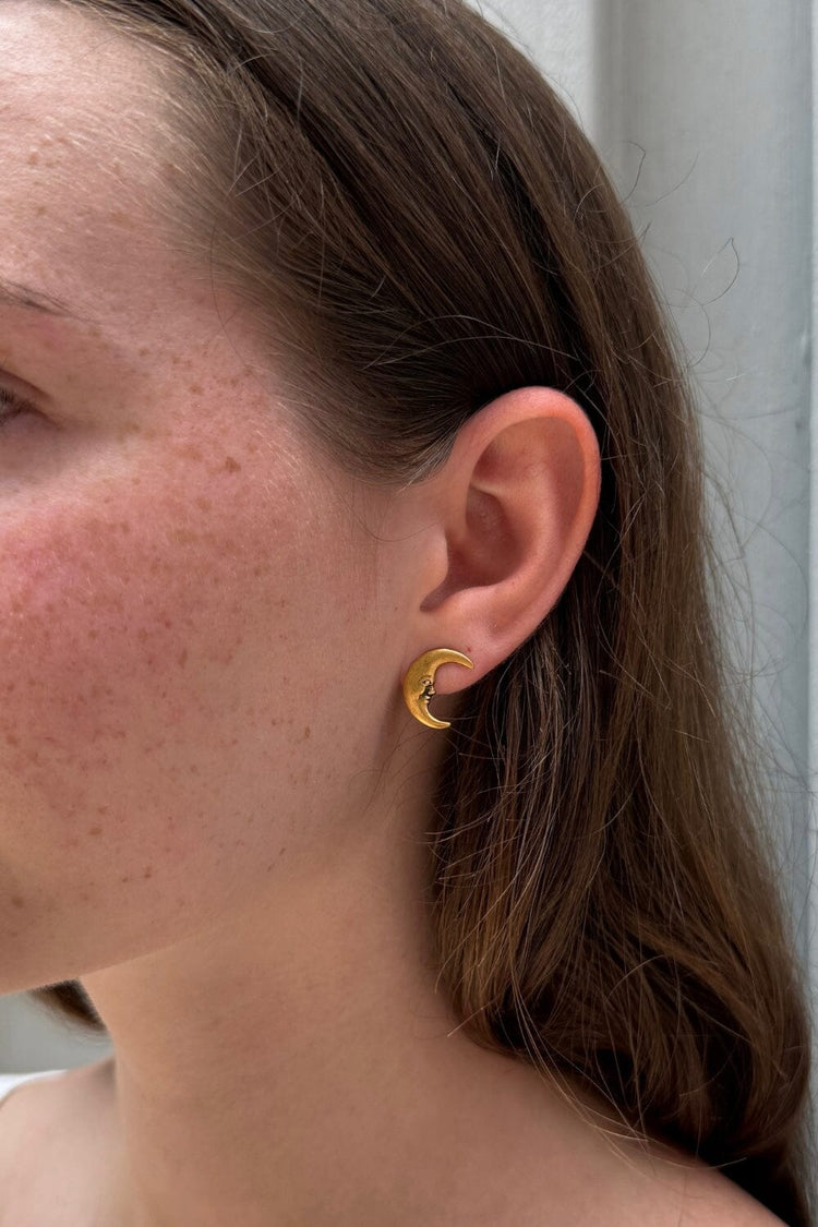 Moon Earrings | Gold