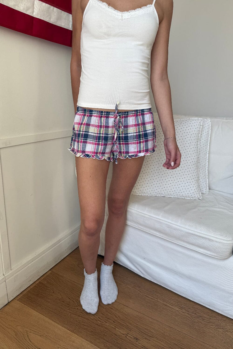 Poppy Plaid Shorts | Pink with Yellow and Blue Plaid / XS/S