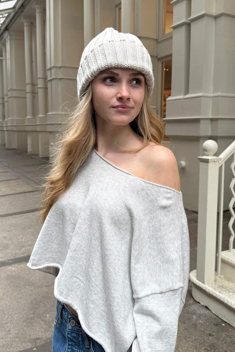 Knit Beanie | Silver Grey