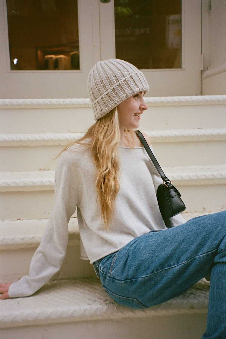 Knit Beanie | Silver Grey