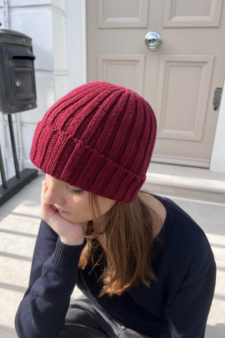 Knit Beanie | Burgundy