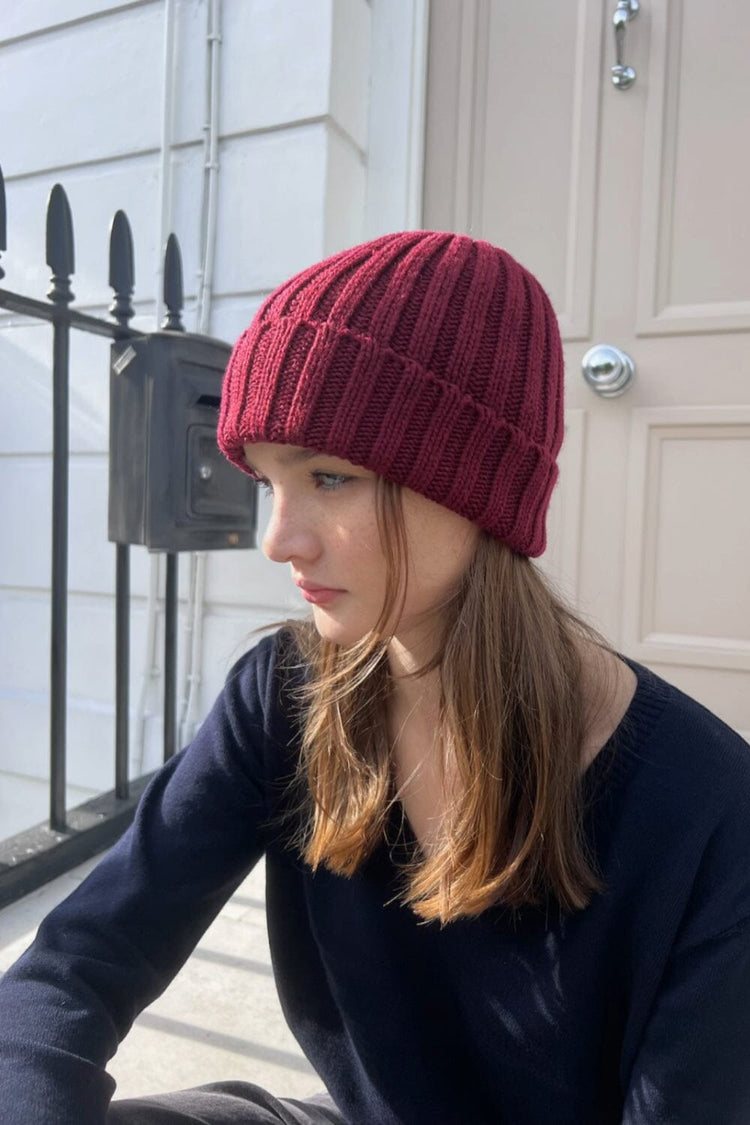 Knit Beanie | Burgundy