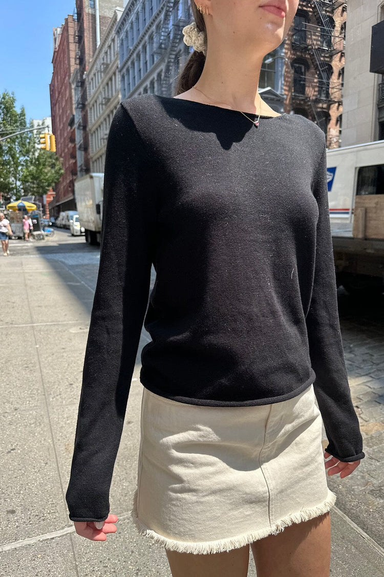 Stella Cotton Sweater | Black / S